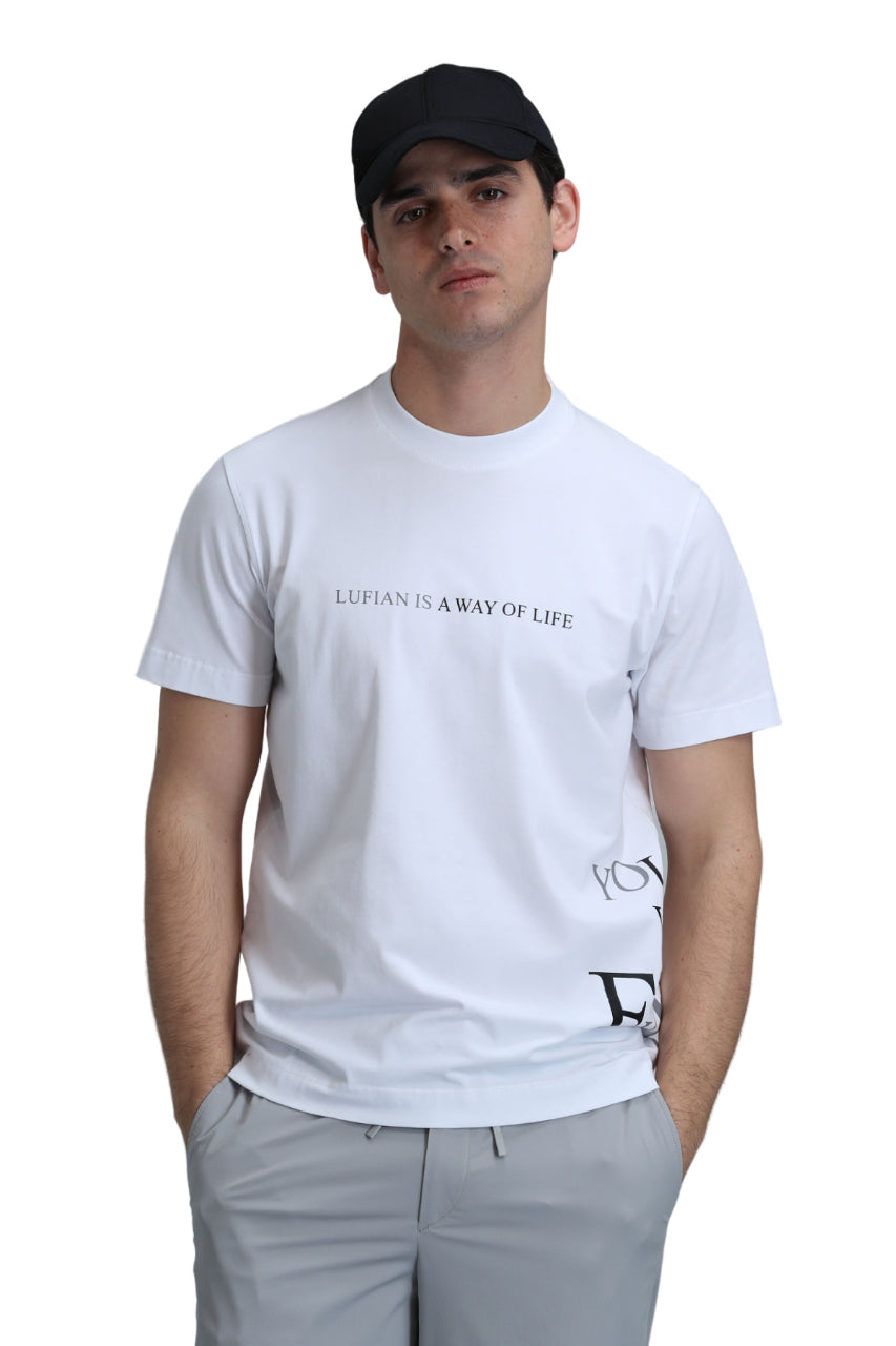 Lufian Oversize Kısa Kol Yuvarlak Yaka Erkek T-Shirt - Minimalist Stil