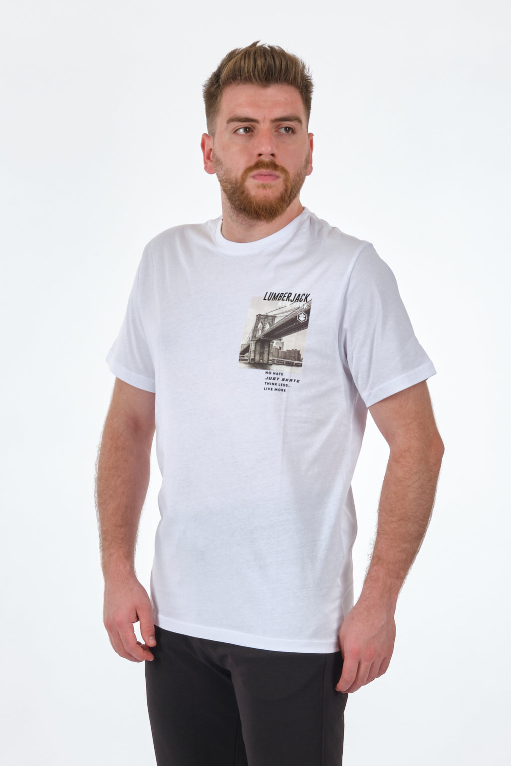 Lumberjack Oversize Erkek T-Shirt - Brooklyn Köprüsü Baskılı