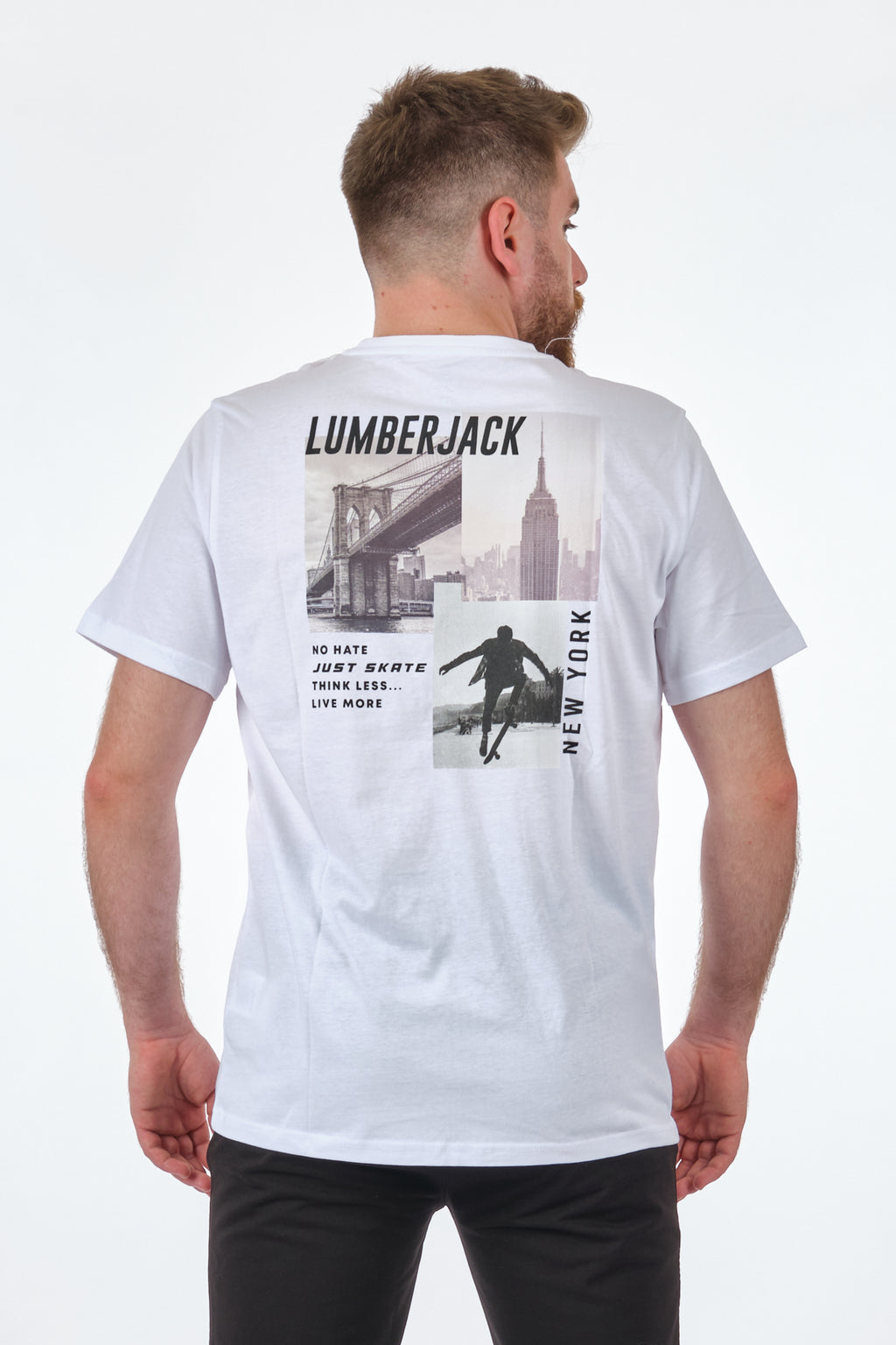 Lumberjack Oversize Erkek T-Shirt - Brooklyn Köprüsü Baskılı