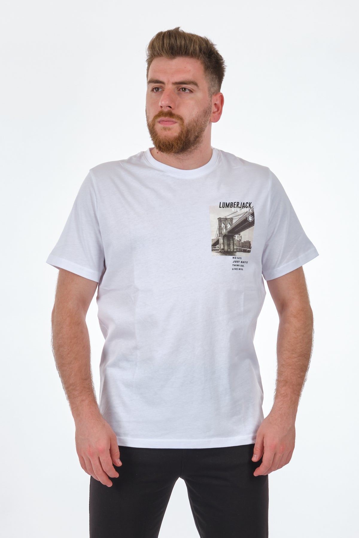 Lumberjack Oversize Erkek T-Shirt - Brooklyn Köprüsü Baskılı Main image