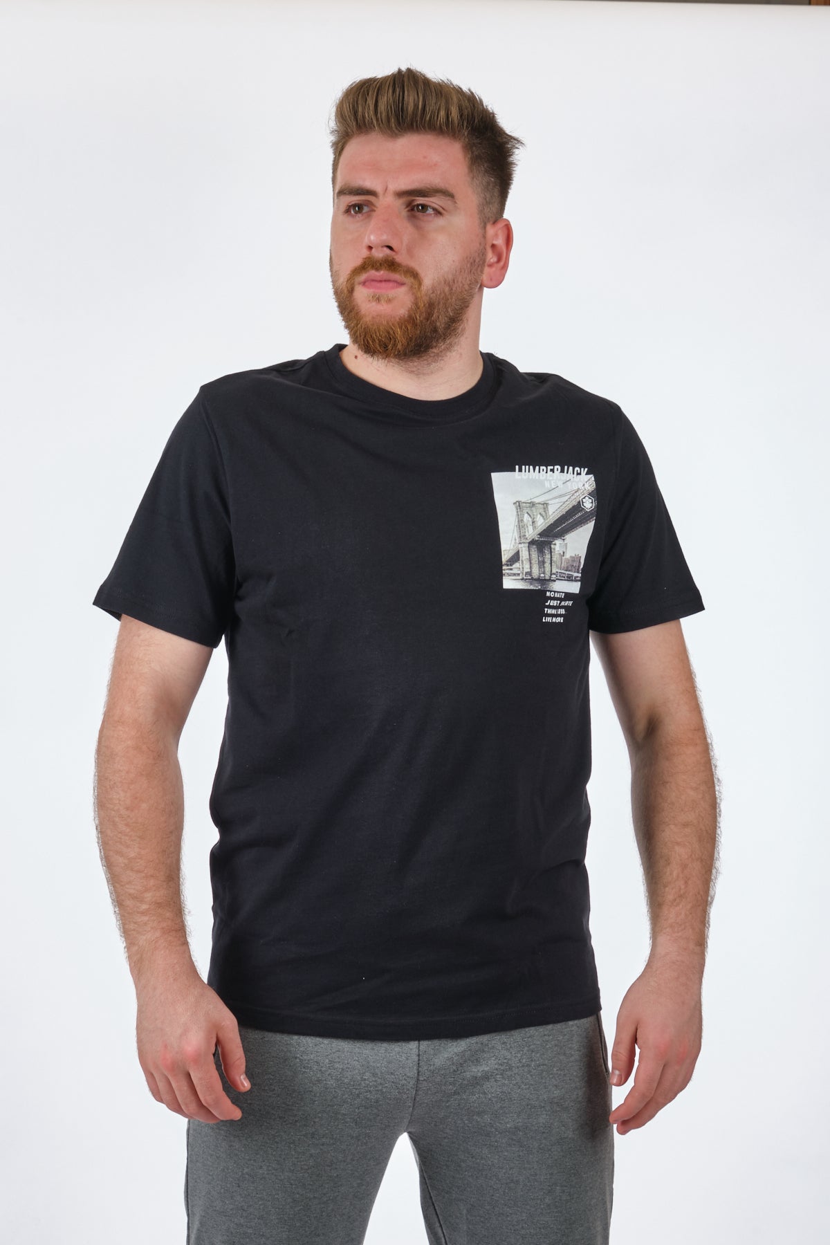 Lumberjack Oversize Erkek T-Shirt - Brooklyn Köprüsü Baskılı Secondary image