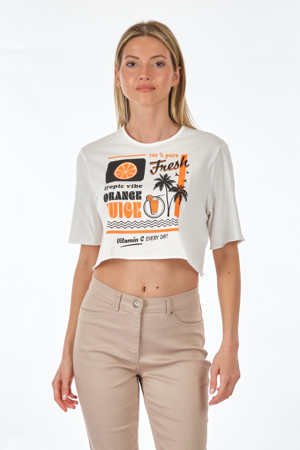 Only Oversize Crop T-Shirt - Kısa Kol, Yuvarlak Yaka, Günlük Kullanım Secondary image