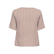 Only V Yaka Çizgili Kadın T-Shirt - Minimalist Stil