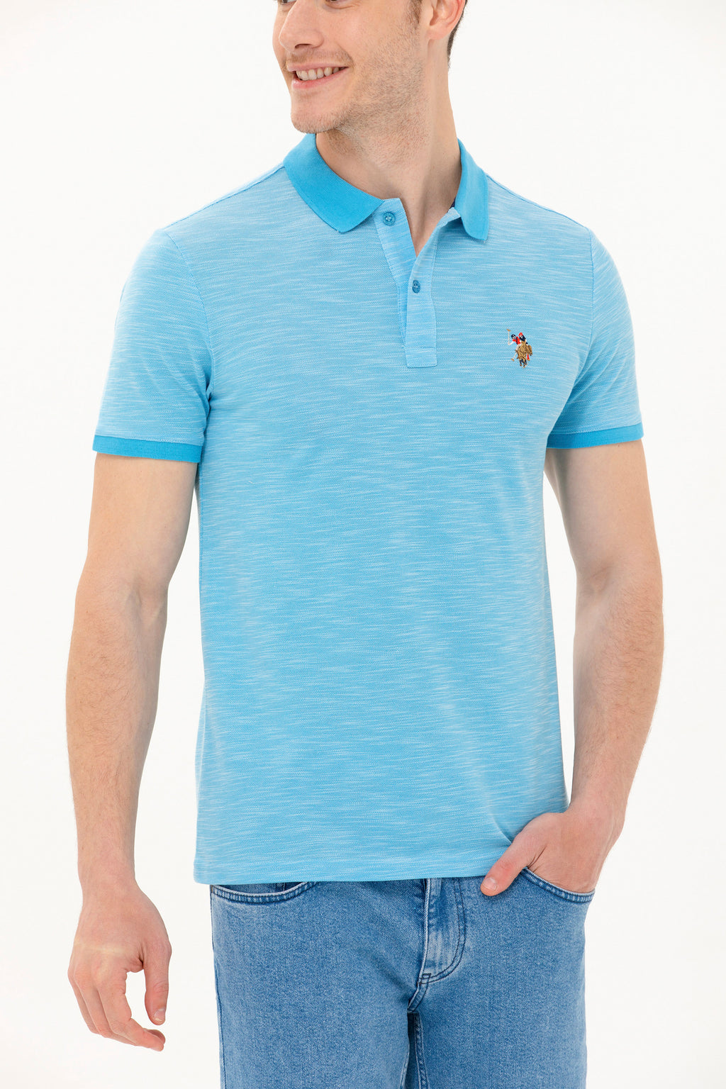 U.S. Polo Assn. Erkek Minimalist Polo Yaka Kısa Kol T-Shirt - Günlük Stil
