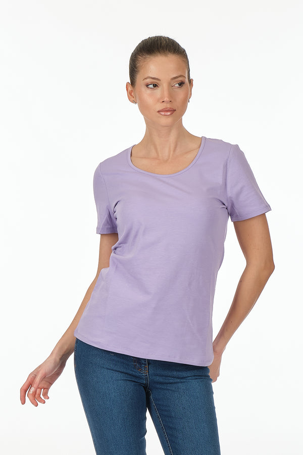 Vedi Minimalist Kadın T-Shirt - Kısa Kol Yuvarlak Yaka - Günlük