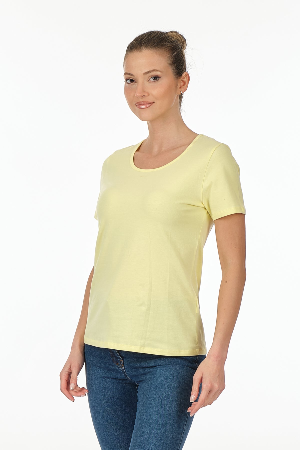 Vedi Minimalist Kadın T-Shirt - Kısa Kol Yuvarlak Yaka - Günlük