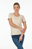 Vedi Minimalist Women's T-Shirt - Short Sleeve Round Neck - Casual