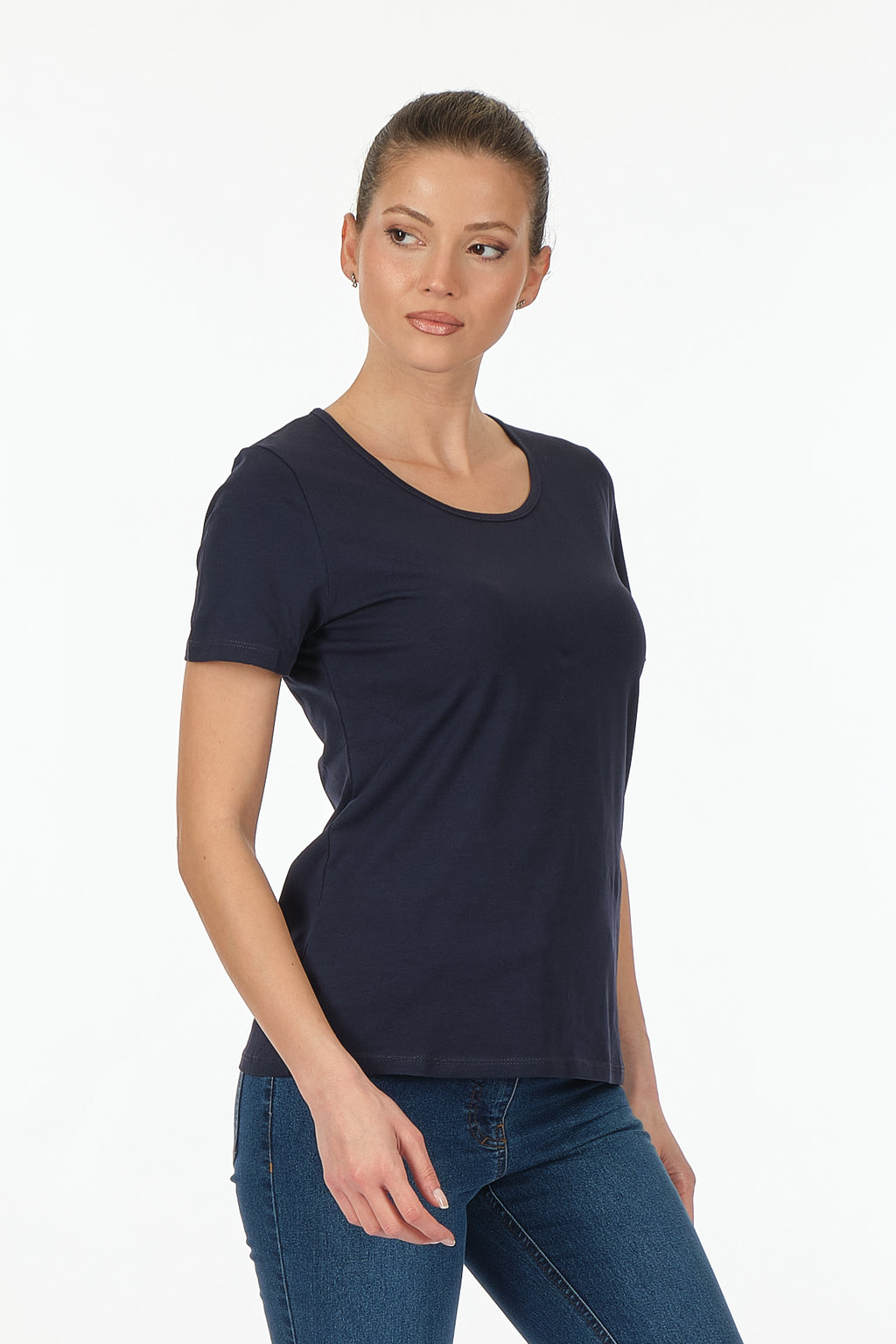 Vedi Minimalist Kadın T-Shirt - Kısa Kol Yuvarlak Yaka - Günlük