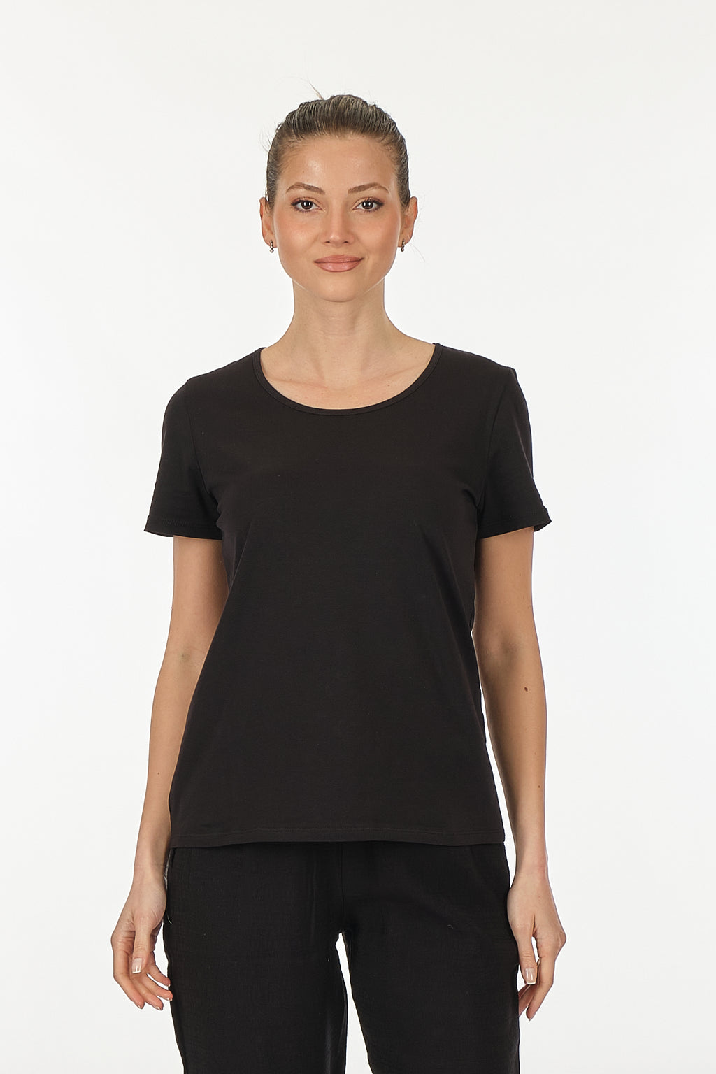 Vedi Minimalist Kadın T-Shirt - Kısa Kol Yuvarlak Yaka - Günlük