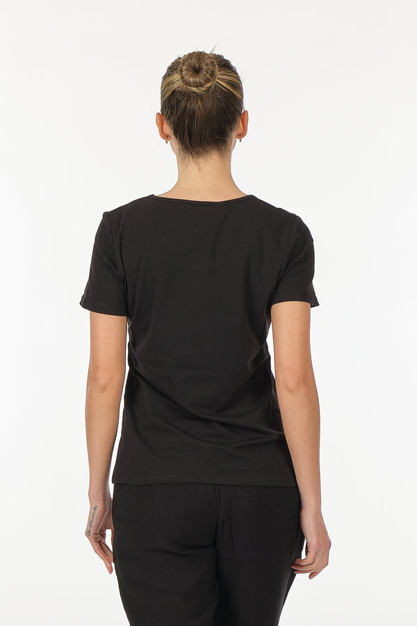 Vedi Minimalist Kadın T-Shirt - Kısa Kol Yuvarlak Yaka - Günlük