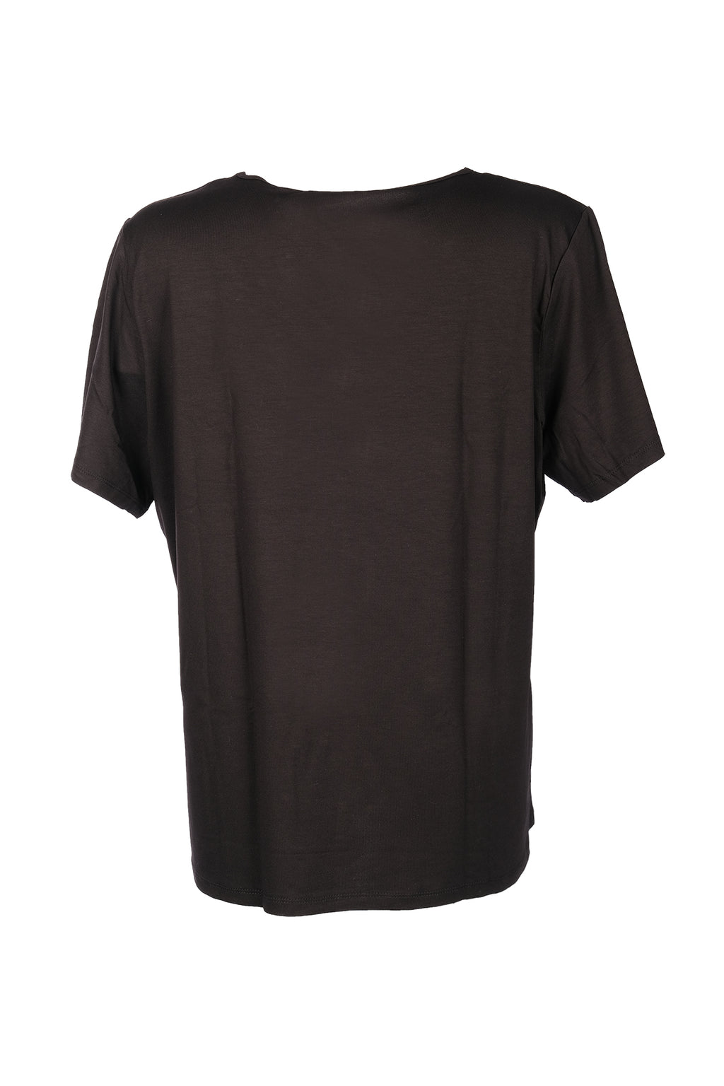 Vedi-Büyük Beden V Yak Taş Detaylı Kadın T-Shirt 25YXD5098
