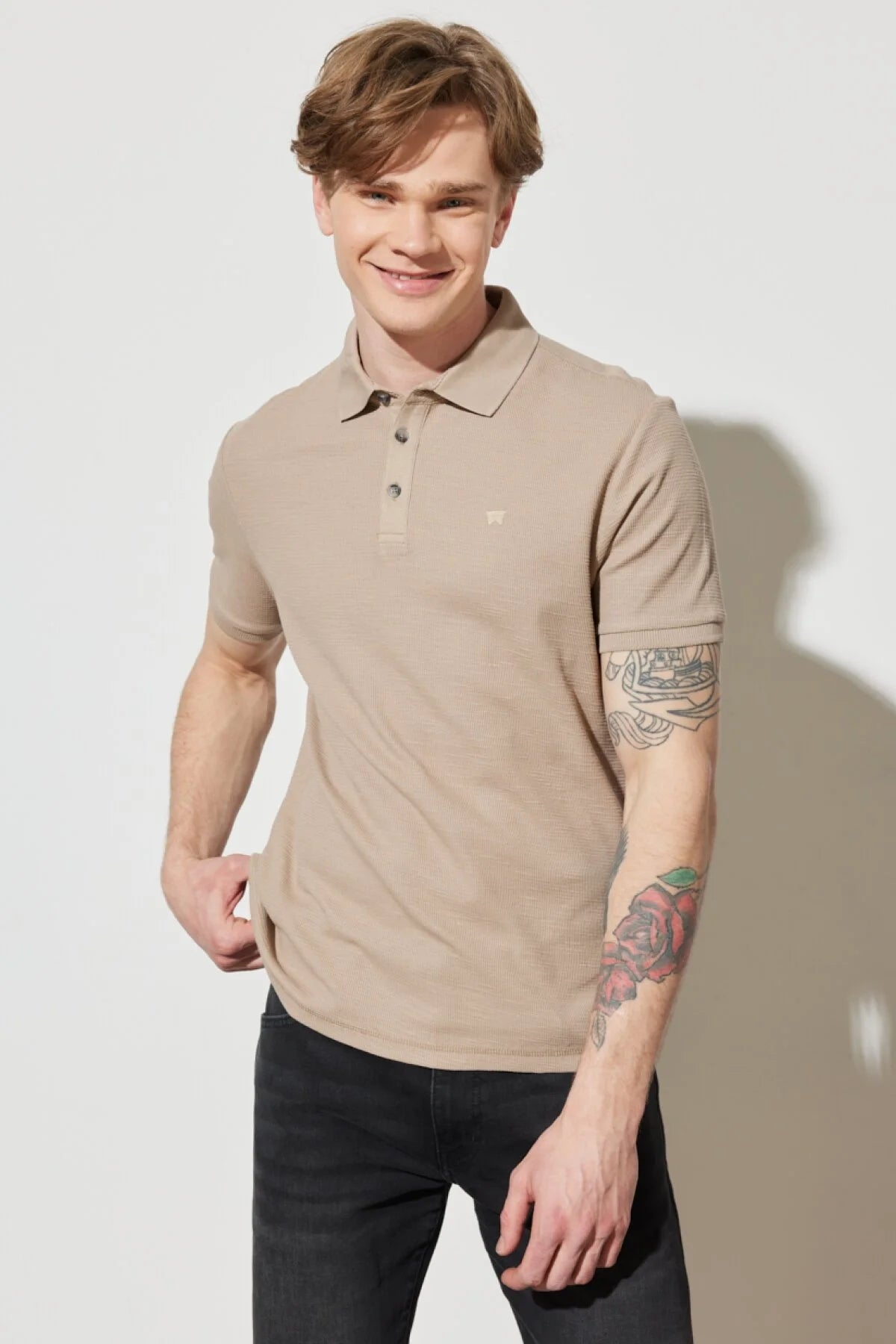 Wrangler Erkek Polo Yaka Kısa Kol T-Shirt - Minimalist Günlük