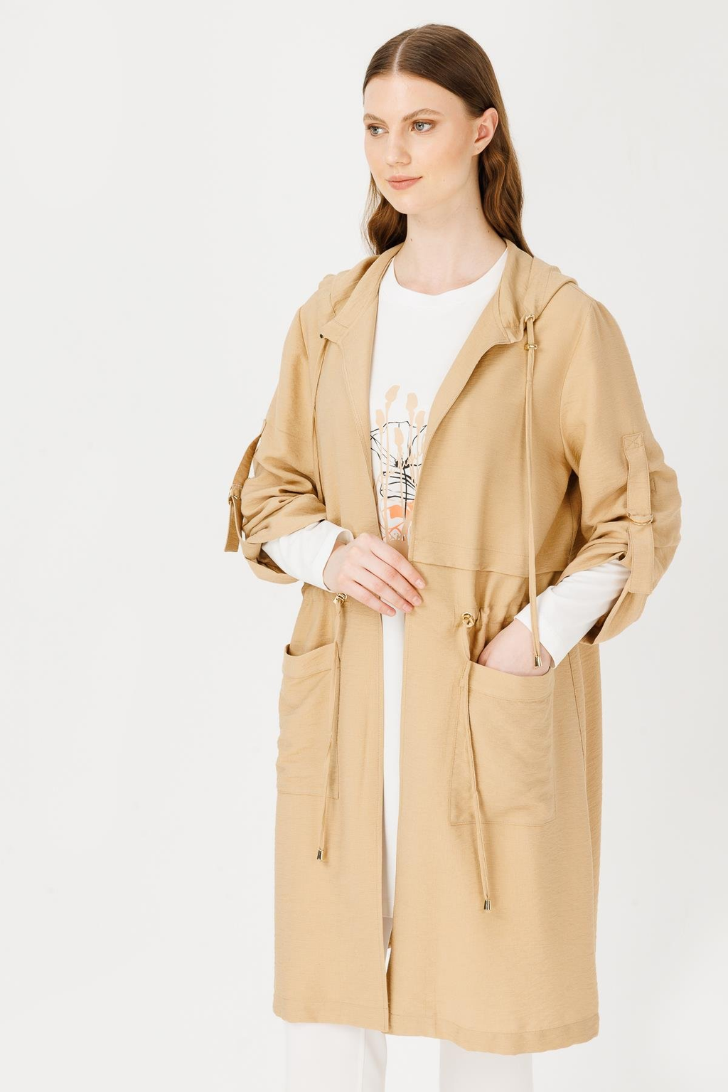 Müsemma Oversize Kapüşonlu Midi Kadın Takımı - Günlük Şıklık