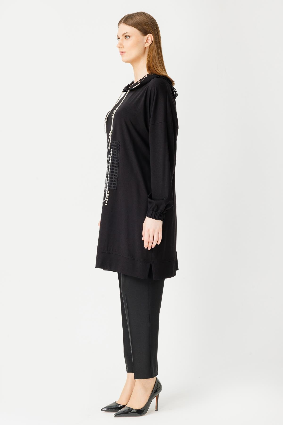 Müsemma Oversize Kapüşonlu Midi Kadın Takım - Minimalist, Günlük Secondary image