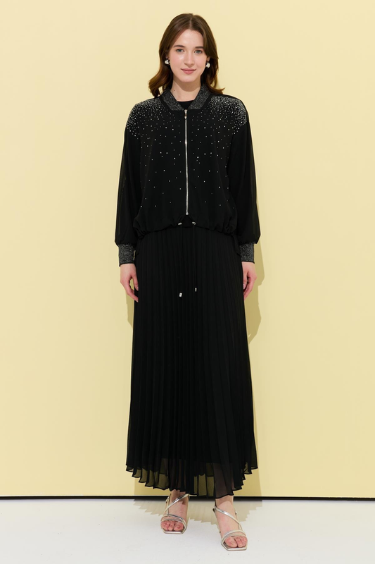 Müsemma Büyük Beden Şfion Fermuarlı Taşlı Alya Takım