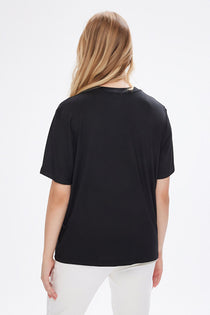 Taş Boncuk Aplikeli V Yaka Tshirt UW27TSH096