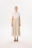 Tailor Shop Minimalist Midi Linen Skirt - High Waist - Casual & Chic