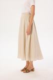 Tailor Shop Minimalist Midi Linen Skirt - High Waist - Casual & Chic