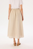 Tailor Shop Minimalist Midi Linen Skirt - High Waist - Casual & Chic