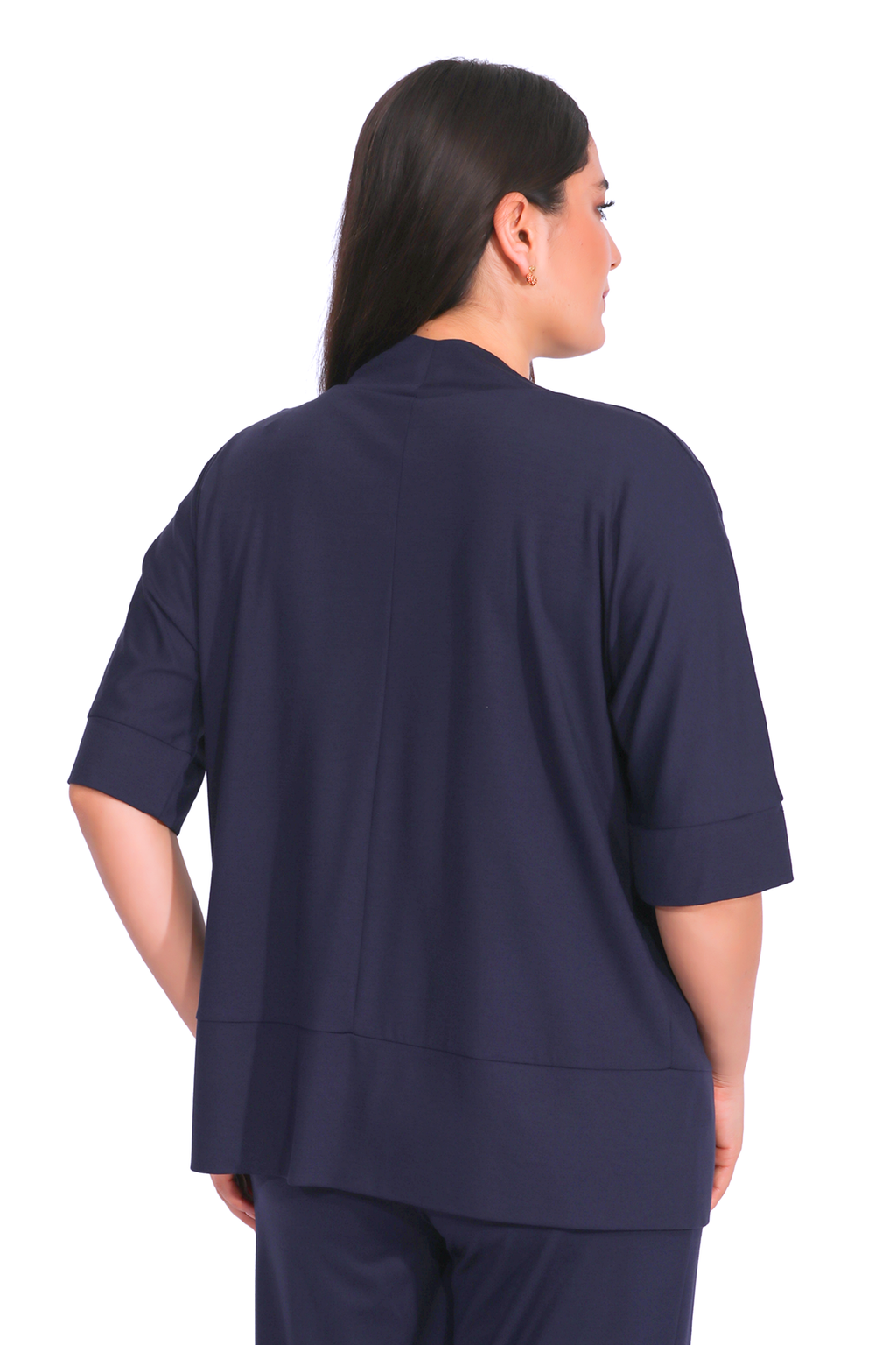 Tolga Saraçoğlu Oversize Minimalist 3/4 Kol Kadın Hırka - Günlük Şıklık