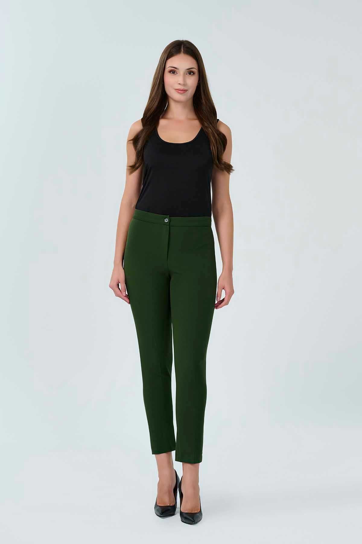 Tolga Saraçoğlu Minimalist 7/8 Boy Slim Fit Kadın Pantolon Main image