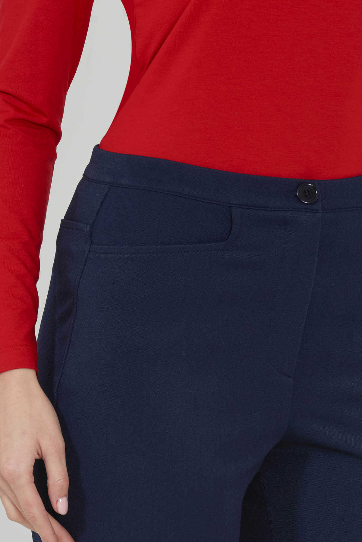 Tolga Saraçoğlu Minimalist Midi Kadın Pantolon - Yüksek Bel, Rahat, Günlük Secondary image