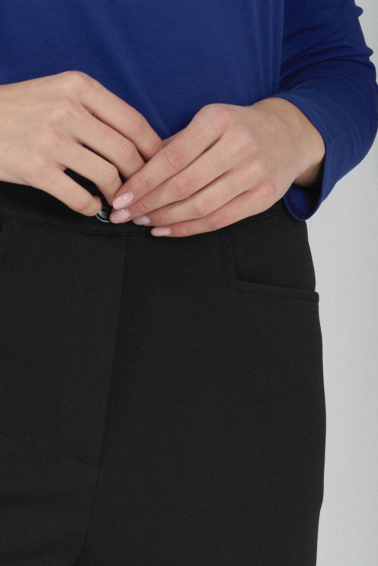 Tolga Saraçoğlu Minimalist Midi Kadın Pantolon - Yüksek Bel, Rahat, Günlük