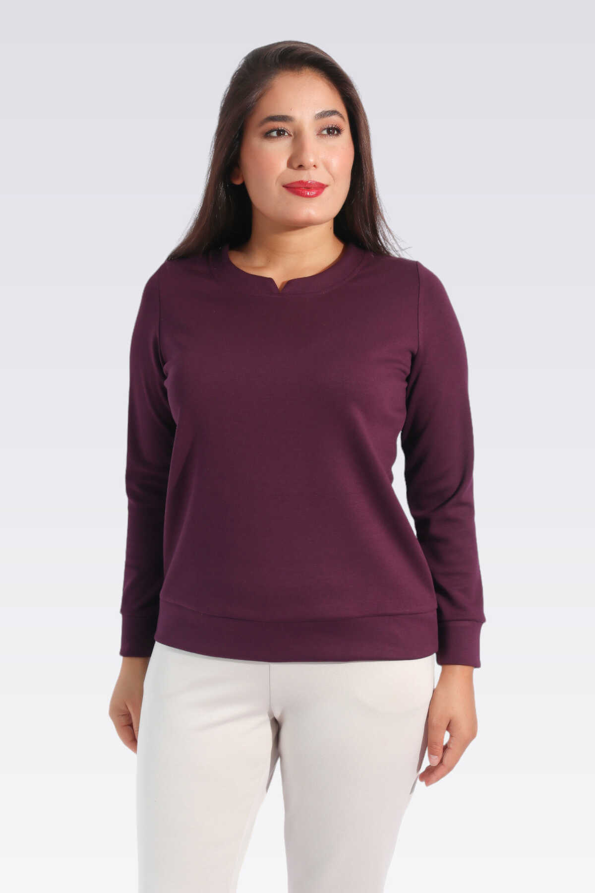 Tolga Saraçoğlu Minimalist Uzun Kol Kadın Sweatshirt - Günlük Rahatlık Main image