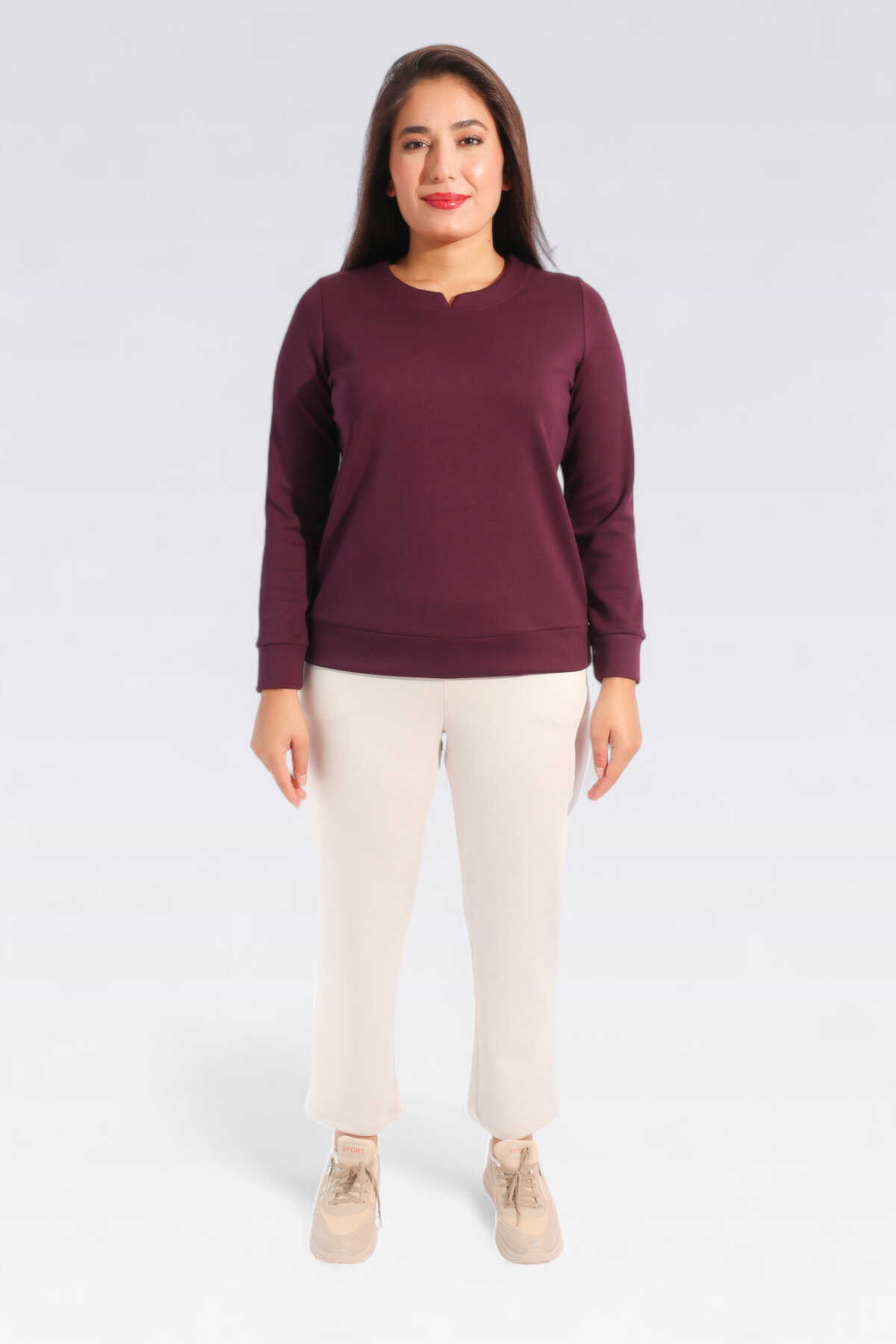 Tolga Saraçoğlu Minimalist Uzun Kol Kadın Sweatshirt - Günlük Rahatlık Secondary image