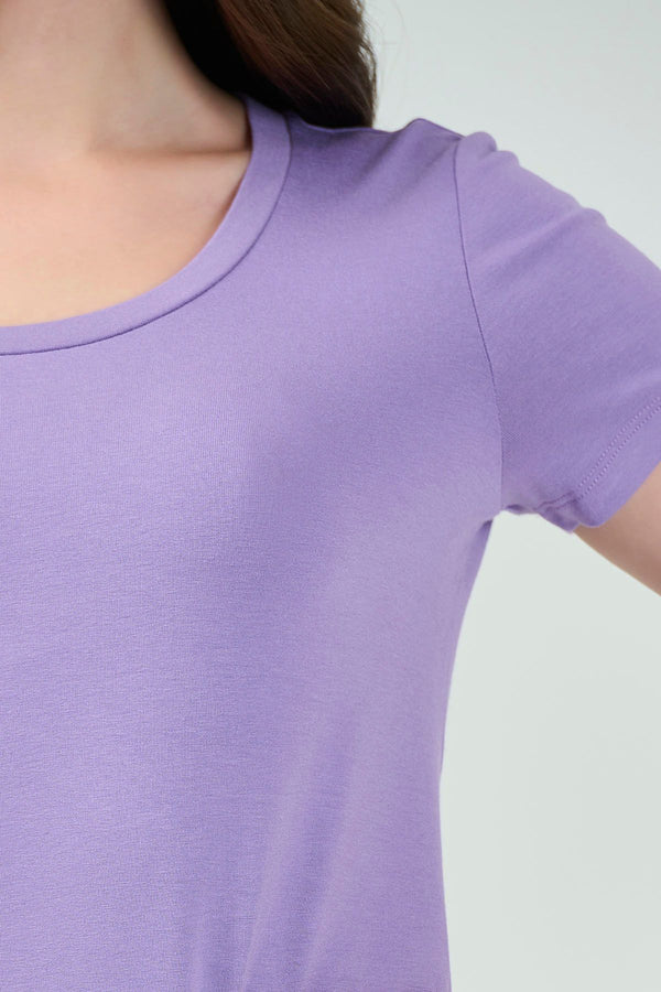 Tolga Saraçoğlu Minimalist Yuvarlak Yaka Kısa Kol Kadın T-Shirt - Günlük Kullanım