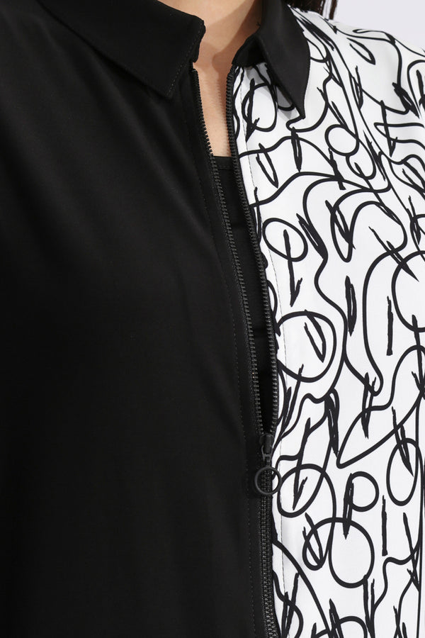 Tolga Saraçoğlu Oversize 3/4 Kol Gömlek Yaka Kadın Ceket - Minimalist Stil