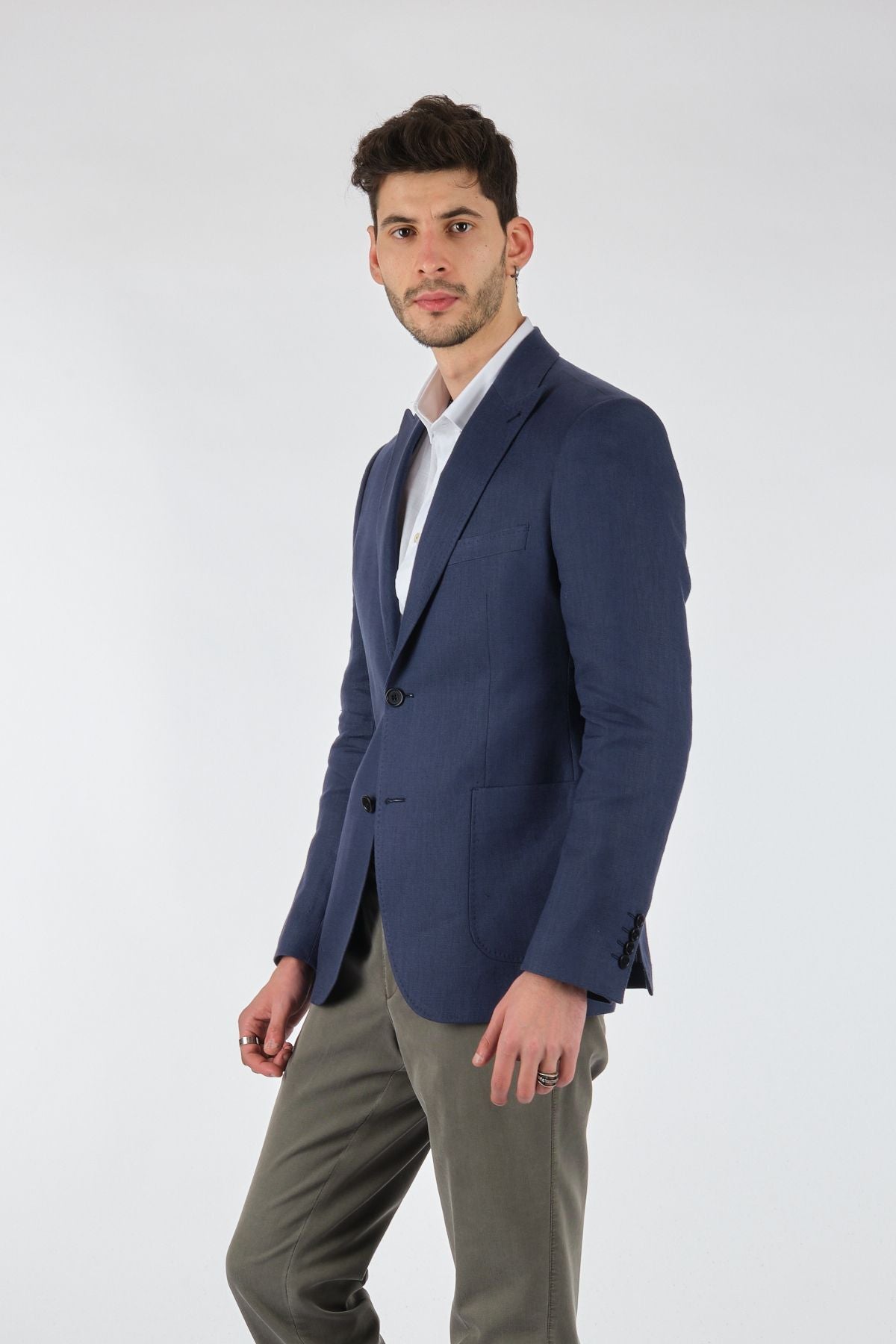 Tom Becker Minimalist Regular Fit Erkek Keten Ceket Secondary image
