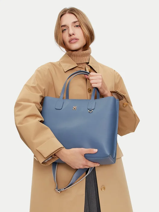 Tommy Hilfiger Minimalist Deri Tote Kadın Çantası - Günlük Kullanım