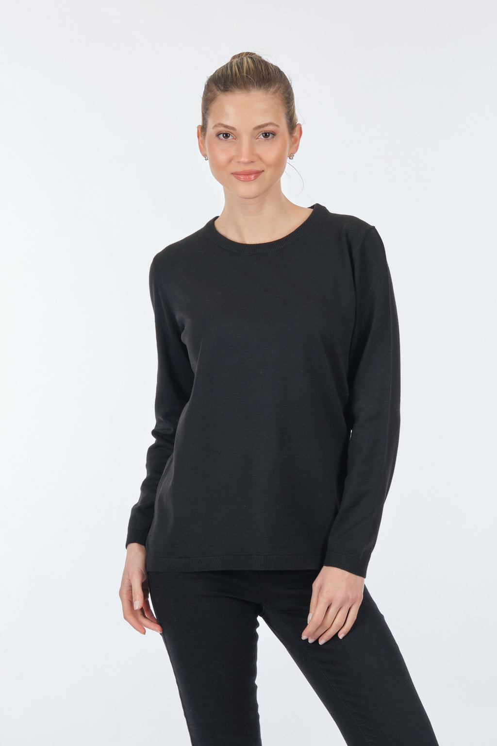 Desen Minimalist Oversize Kadın Triko - Uzun Kollu Yuvarlak Yaka