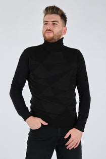 Ecer Erkek Triko Kazak - Geometrik Desen - Uzun Kol - Minimalist