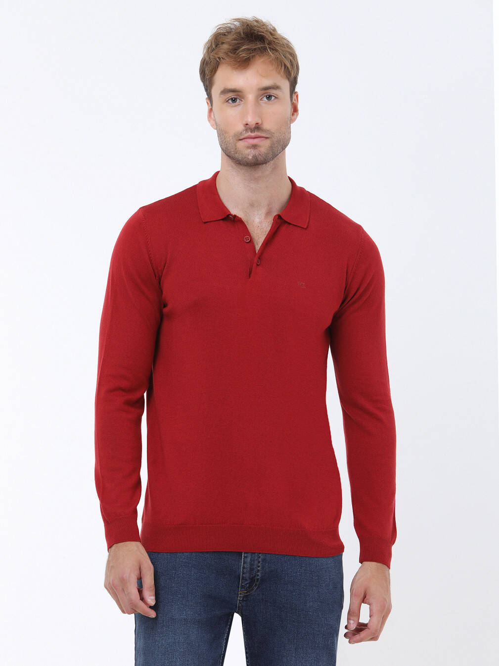 Kip Minimalist Erkek Triko - Polo Yaka Uzun Kol - Günlük Şıklık Main image