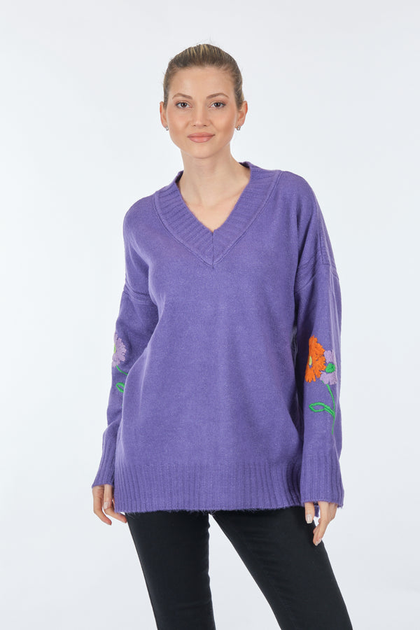 Lal Kadın Oversize V Yaka Midi Triko - Minimalist Stil