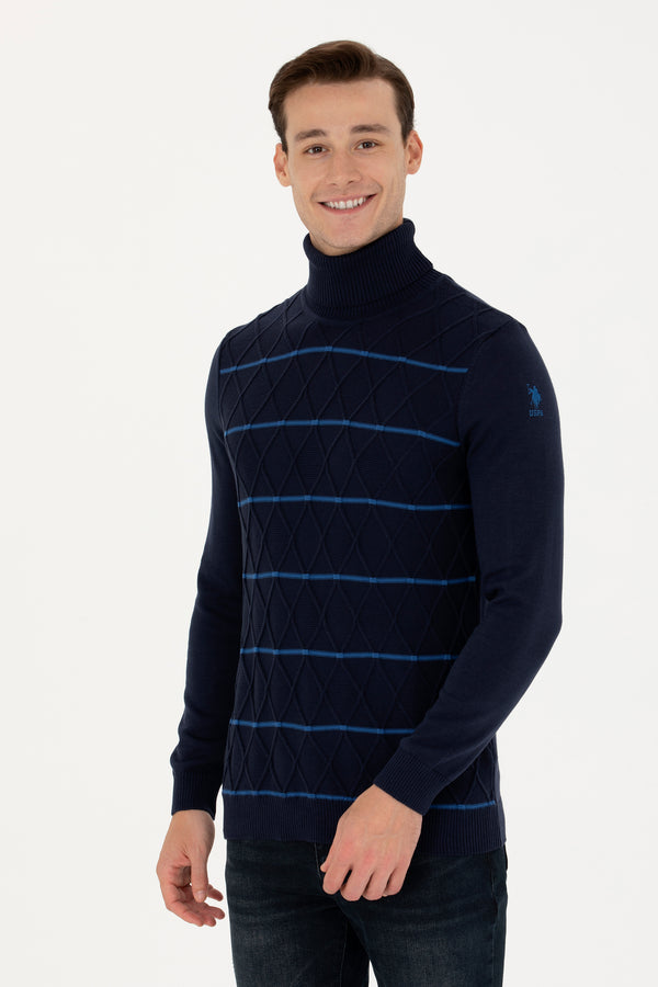 U.S. Polo Assn. Minimalist Boğazlı Erkek Triko - Günlük Şıklık