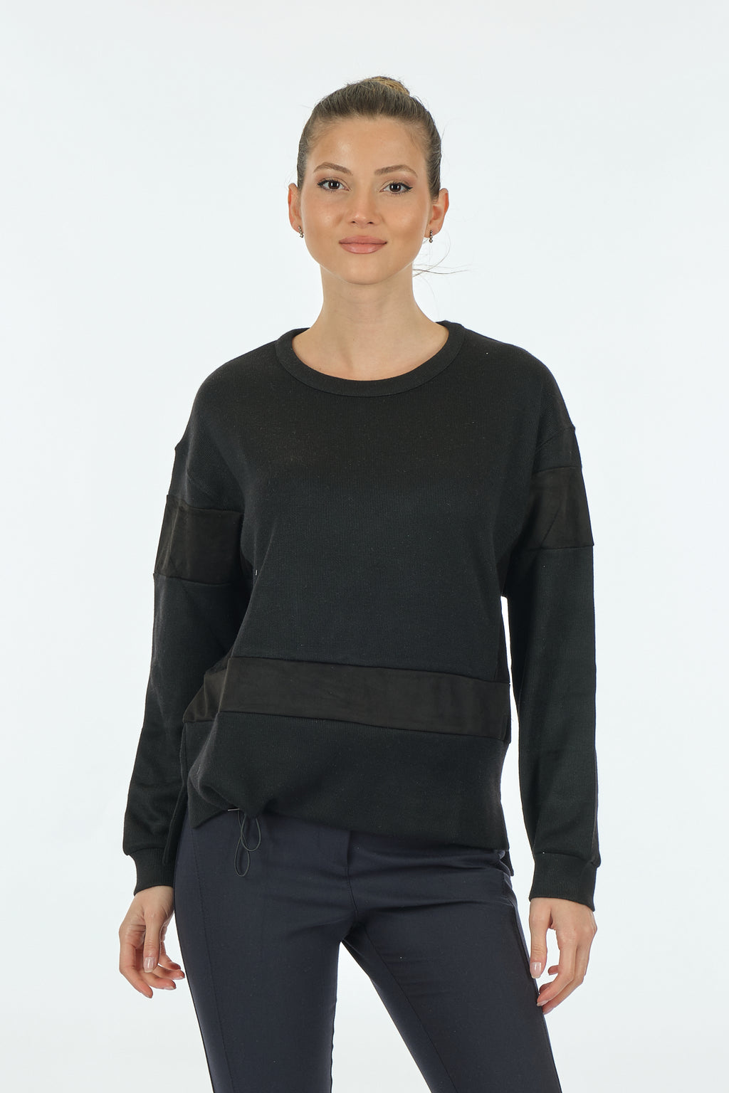 Vedi Minimalist Oversize Uzun Kol Kadın Sweatshirt - Rahat ve Şık