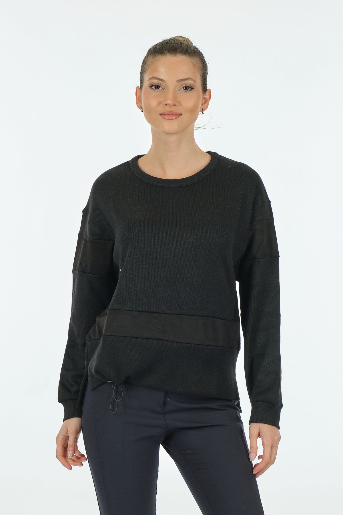 Vedi Minimalist Oversize Uzun Kol Kadın Sweatshirt - Rahat ve Şık