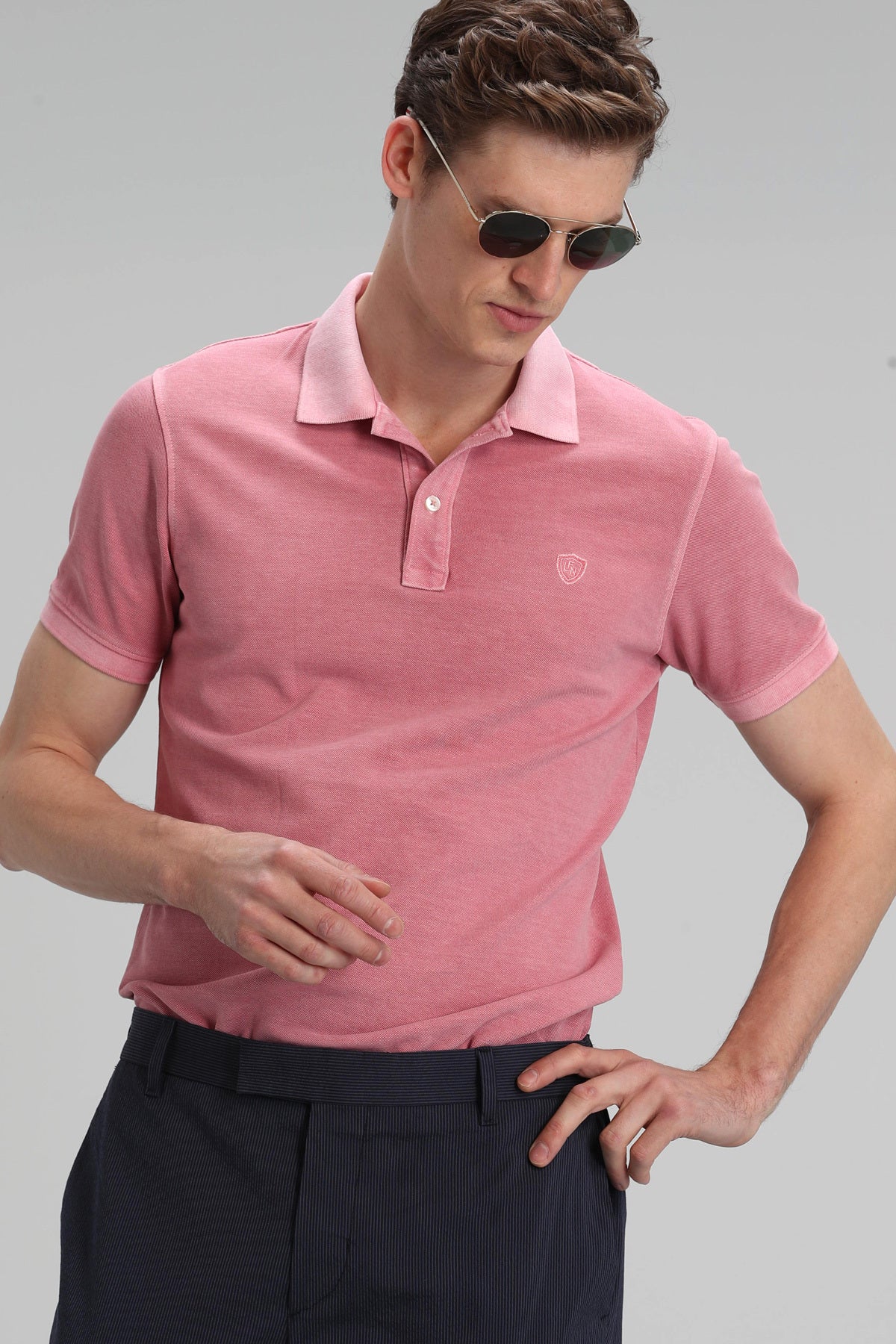 Lufian Minimalist Polo Yaka Erkek T-Shirt - Kısa Kol, Günlük Kullanım Main image