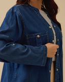 Plus Size Foldable Sleeve Jean Tunic Gala-Xi