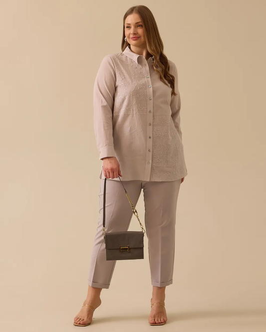 Plus size embroidered tunic with sequin details, Gala-Xi