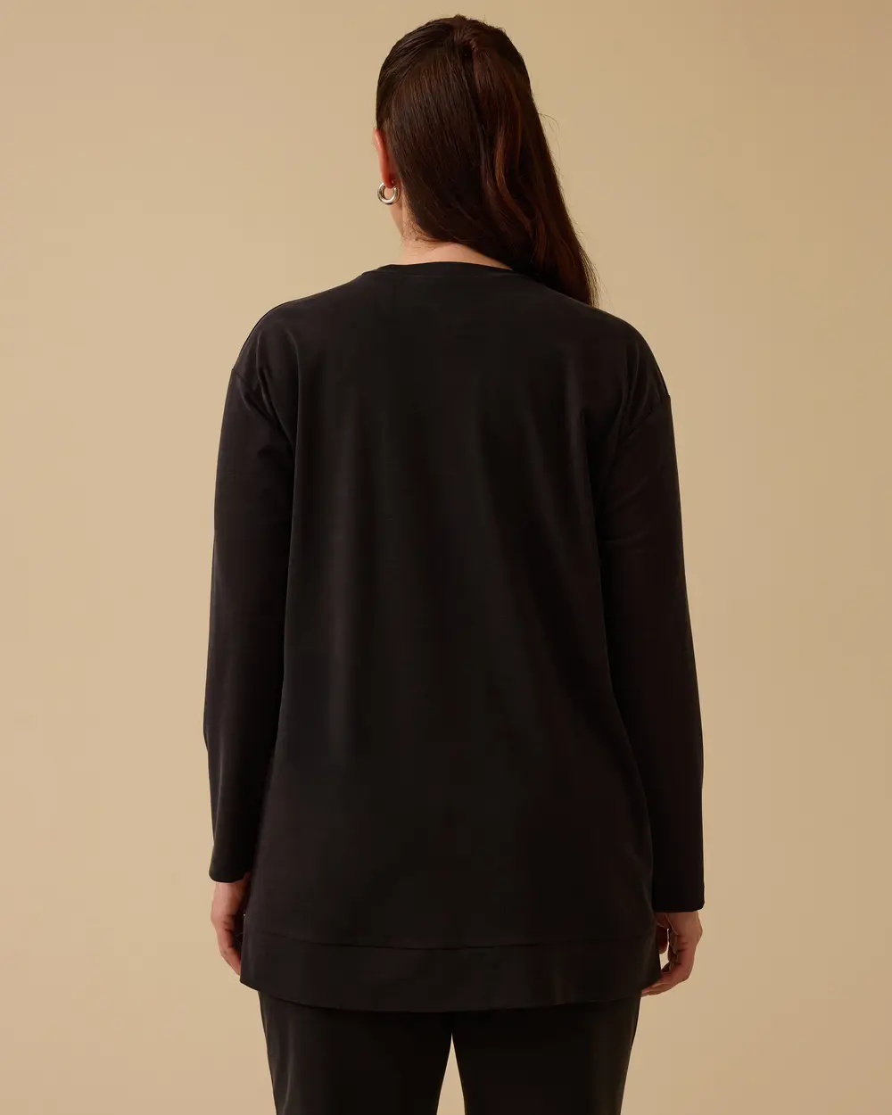 Gala-xi Oversize Uzun Kol Midi Tunik - Minimalist Günlük Stil Secondary image