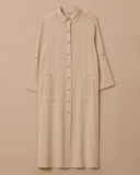 büyük beden örgü cepli keten tunik