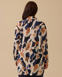 Plus size patterned button-down tunic Gala-Xi