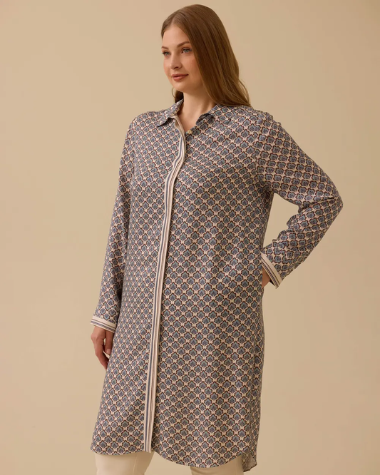 Plus size patterned long tunic Gala-Xi