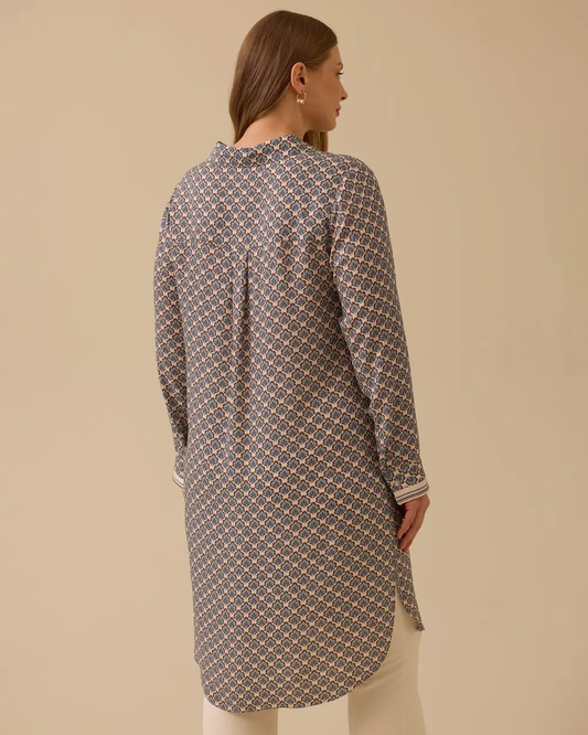 Plus size patterned long tunic Gala-Xi