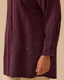 Plus size floral embroidered button-down tunic Gala-Xi
