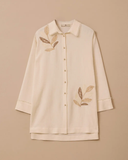 SCL Oversize Gömlek Yaka Uzun Kol Kadın Tunik - Minimalist Tarz